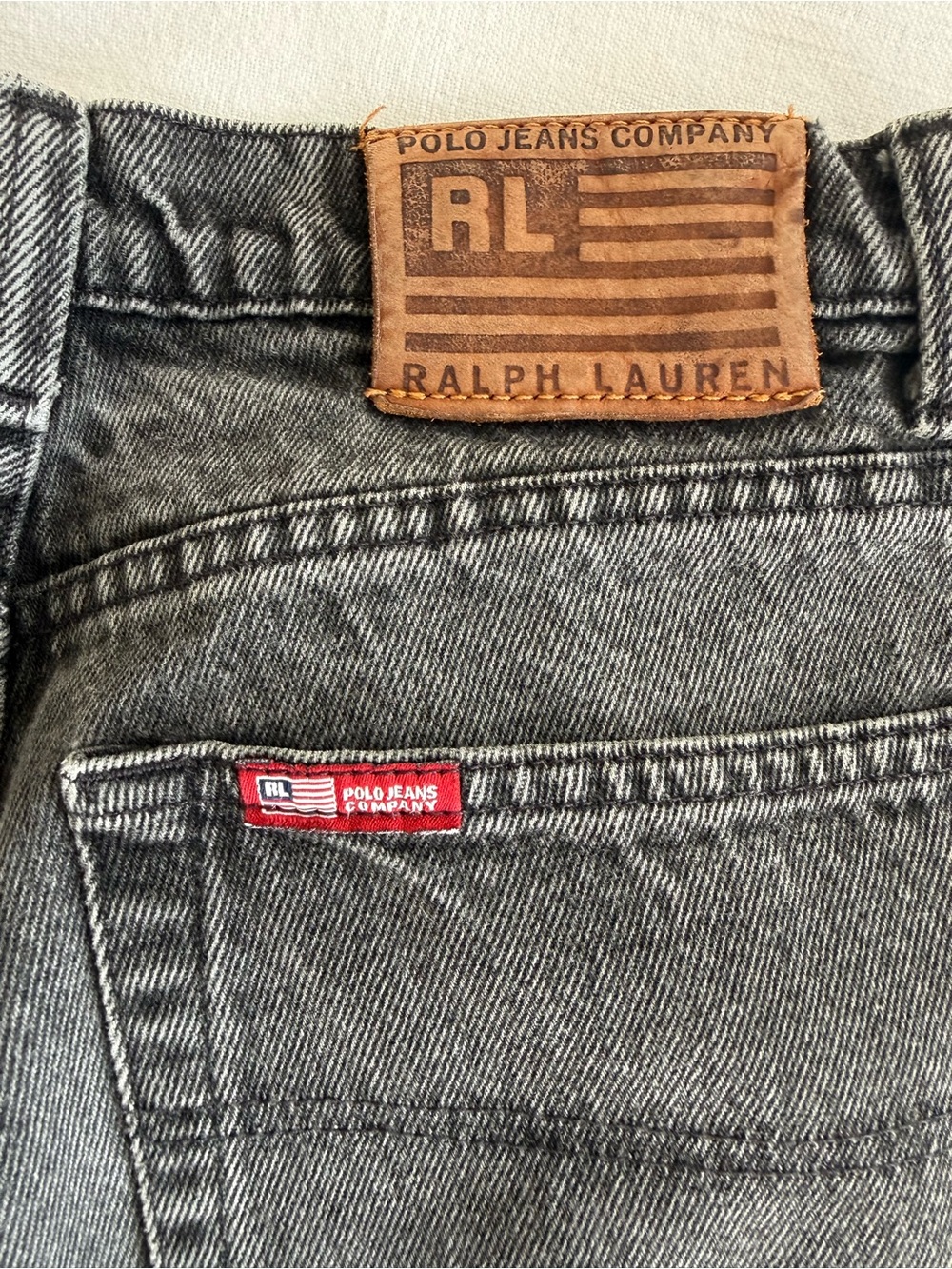 Ralph Lauren Black Washed Denim Jean Shorts